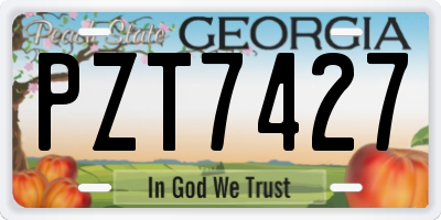 GA license plate PZT7427