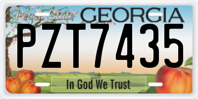 GA license plate PZT7435