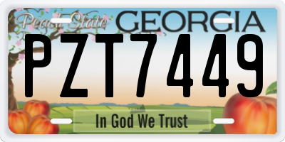 GA license plate PZT7449