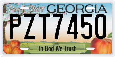 GA license plate PZT7450