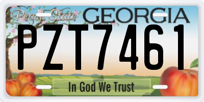 GA license plate PZT7461