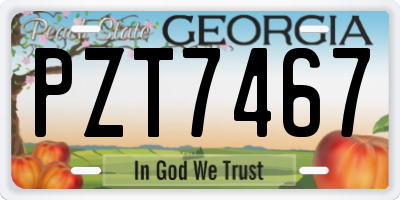 GA license plate PZT7467
