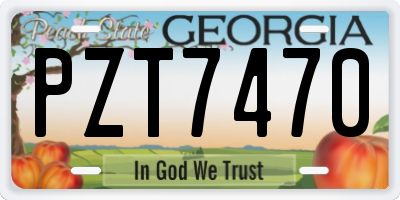 GA license plate PZT7470