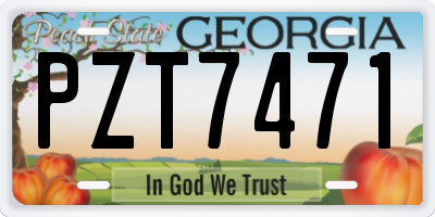 GA license plate PZT7471