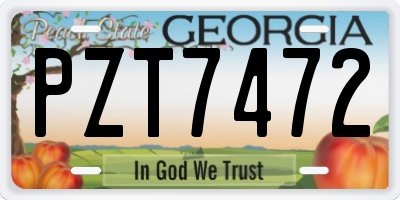 GA license plate PZT7472