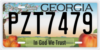 GA license plate PZT7479