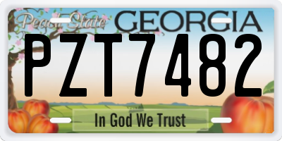 GA license plate PZT7482