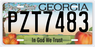 GA license plate PZT7483