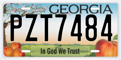 GA license plate PZT7484