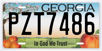GA license plate PZT7486