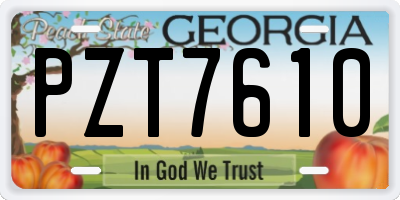GA license plate PZT7610