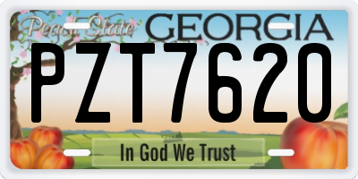 GA license plate PZT7620