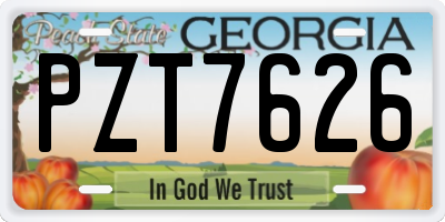 GA license plate PZT7626