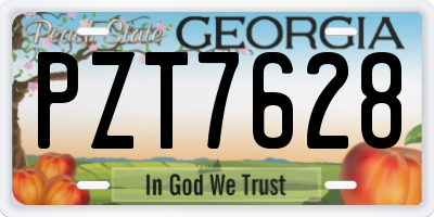 GA license plate PZT7628