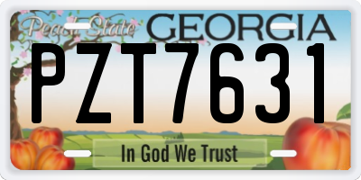 GA license plate PZT7631