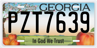 GA license plate PZT7639