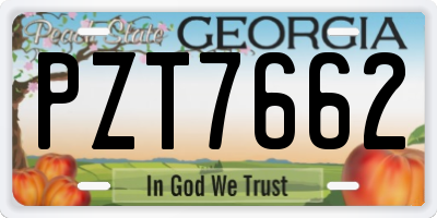 GA license plate PZT7662