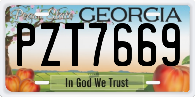 GA license plate PZT7669