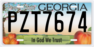 GA license plate PZT7674