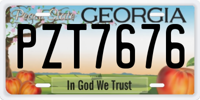 GA license plate PZT7676
