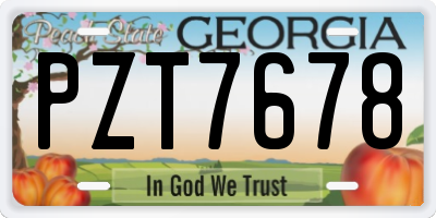 GA license plate PZT7678