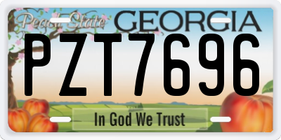 GA license plate PZT7696