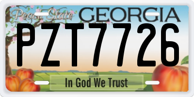 GA license plate PZT7726