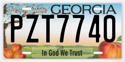 GA license plate PZT7740