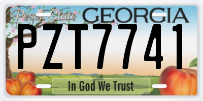 GA license plate PZT7741