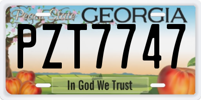 GA license plate PZT7747