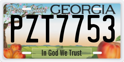 GA license plate PZT7753