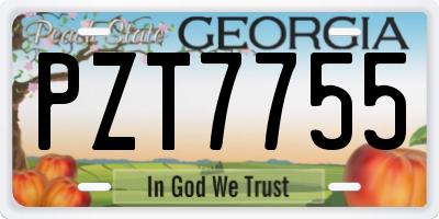 GA license plate PZT7755