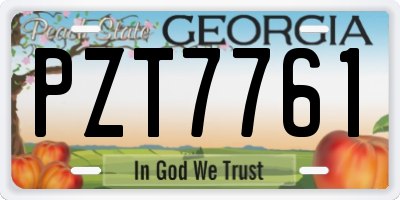 GA license plate PZT7761