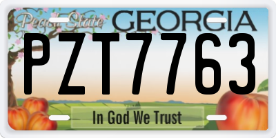 GA license plate PZT7763
