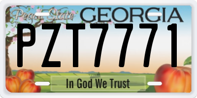 GA license plate PZT7771