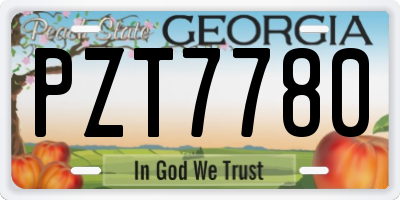 GA license plate PZT7780