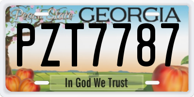 GA license plate PZT7787