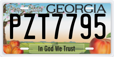 GA license plate PZT7795