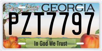 GA license plate PZT7797