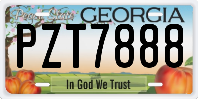 GA license plate PZT7888