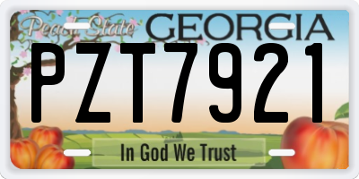 GA license plate PZT7921
