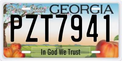 GA license plate PZT7941