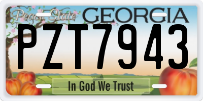 GA license plate PZT7943