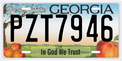 GA license plate PZT7946