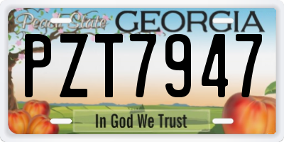 GA license plate PZT7947