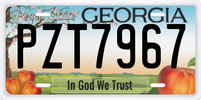 GA license plate PZT7967