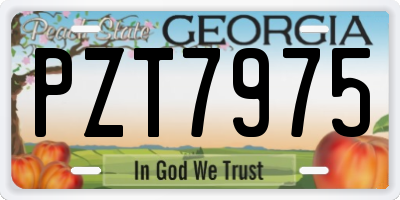 GA license plate PZT7975