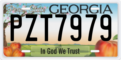 GA license plate PZT7979