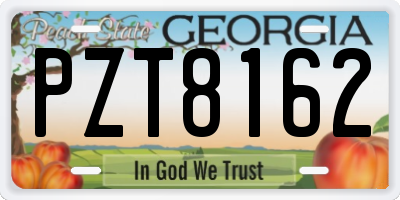 GA license plate PZT8162