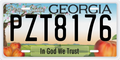 GA license plate PZT8176